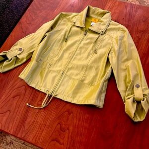 Ruby Rd. Lime green light weight jacket, size 14